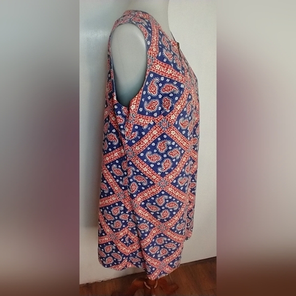 REVERSIBLE DENIM AND PAISLEY HAND MADE VEST DRESS - Picture 5 of 7